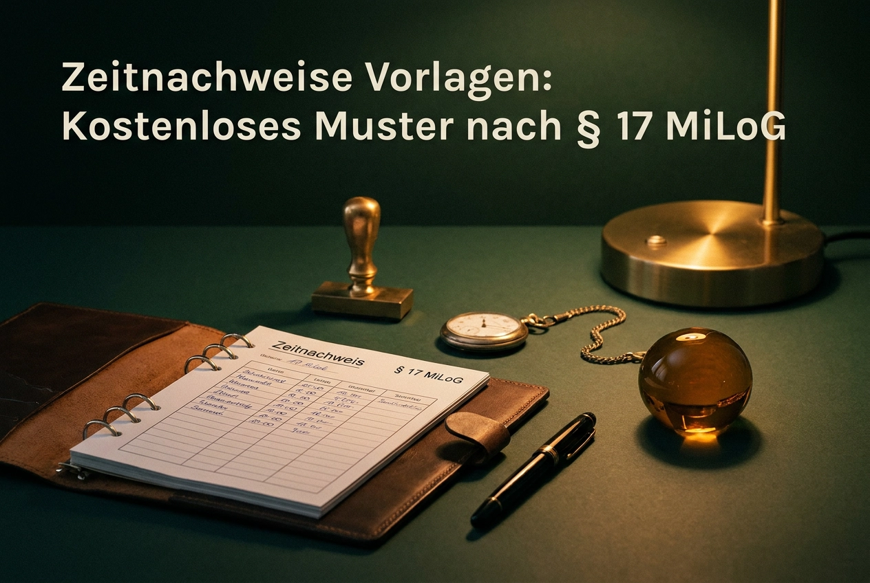 Professional header image for step-by-step guide: Zeitnachweise Vorlagen: Kostenloses Muster nach § 17 MiLoG